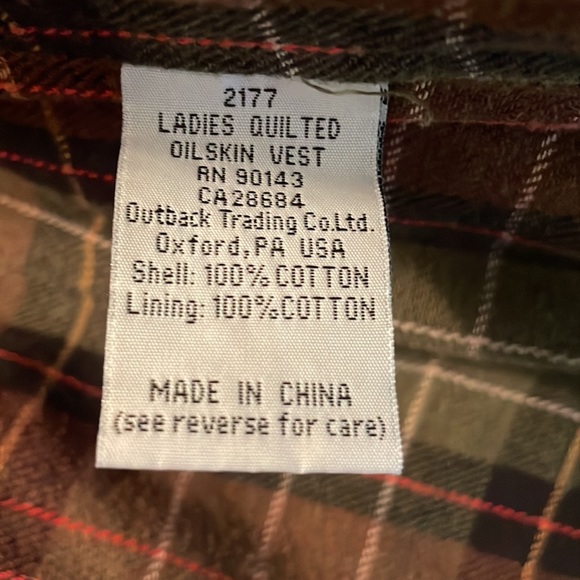 Outback Trading Co. Women’s Quilted OilSkin Vest XXL - Picture 7 of 10